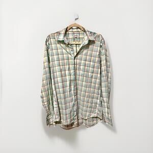 Steven Alan Reverse Seam Shirt Men M plaid Long Sleeve